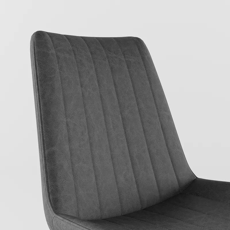 Modern Gray Dining Room Chairs PU Leather Upholstered (Set of 2)
