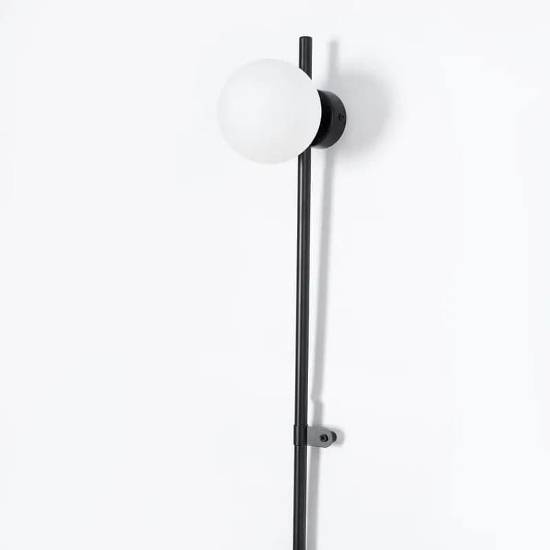 Modern Plug-in Black/White Wall Sconce Globe Shade Indoor Wall Light