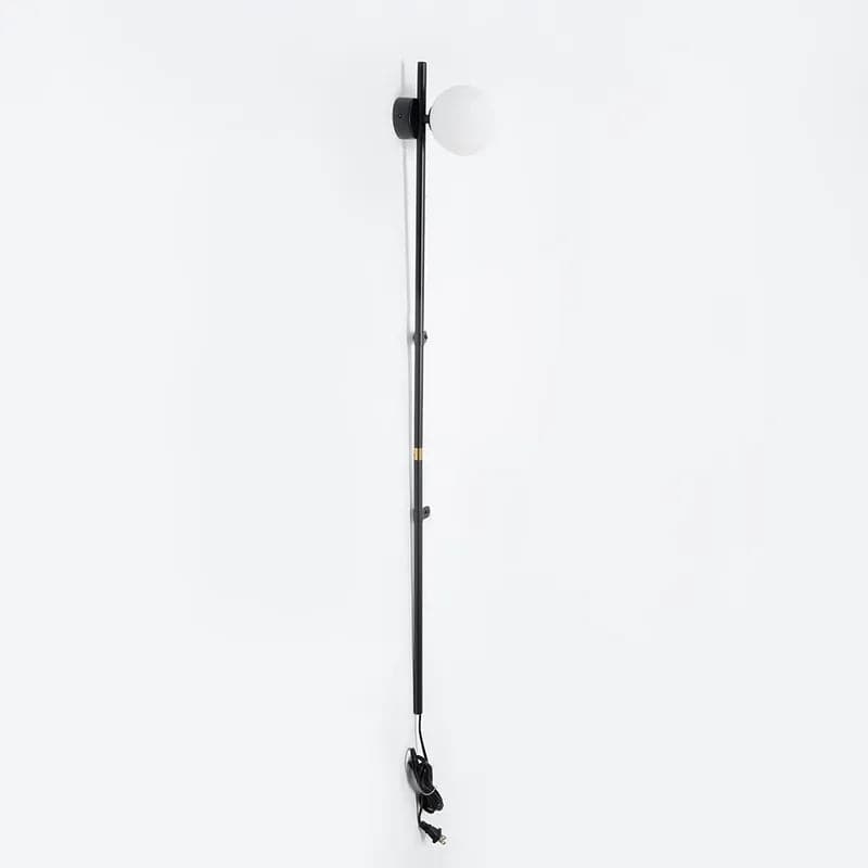 Modern Plug-in Black/White Wall Sconce Globe Shade Indoor Wall Light