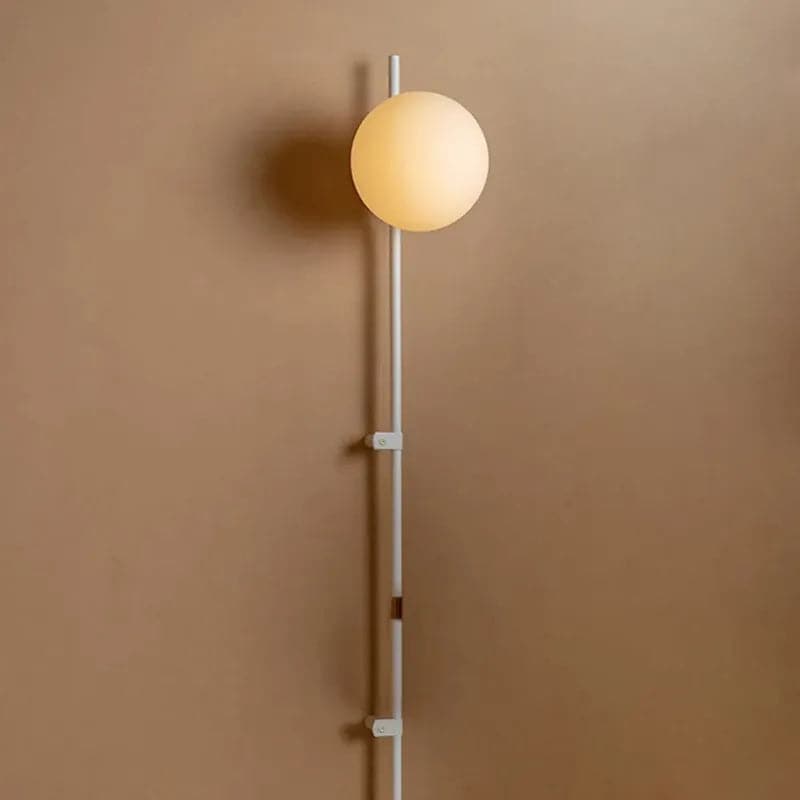 Modern Plug-in Black/White Wall Sconce Globe Shade Indoor Wall Light