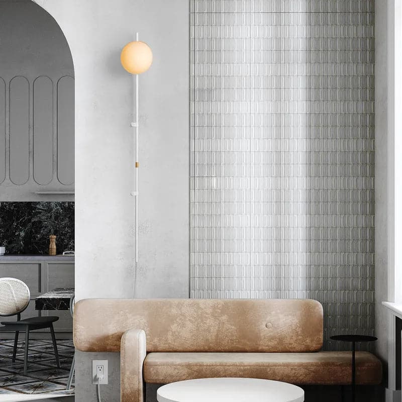 Modern Plug-in Black/White Wall Sconce Globe Shade Indoor Wall Light