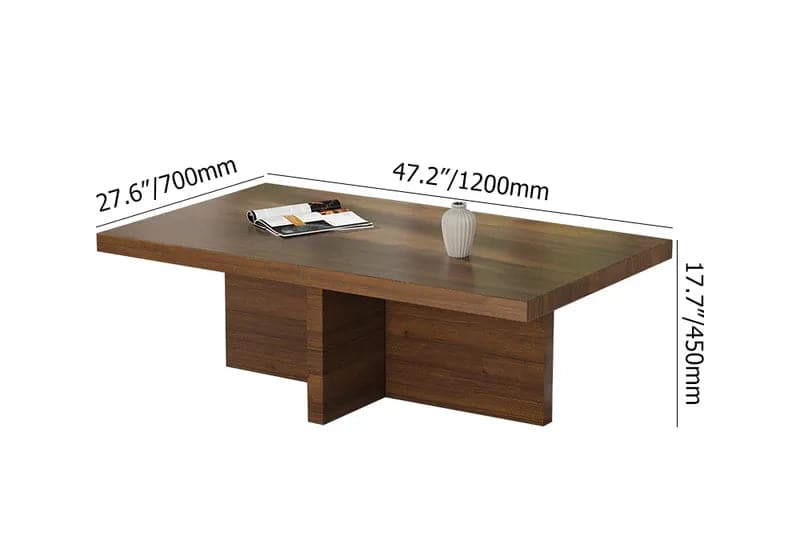 Modern Rectangle Wood Coffee Table Cocktail Table Distressed Finish#Distressed