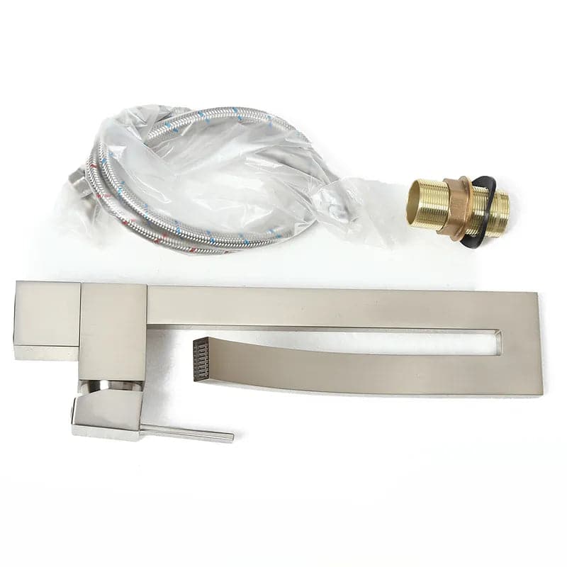 Modern_Single_Handle_1-Hole_Brushed_Nickel_Bathroom_Sink_Faucet_Waterfall_Spout_Brass#Brushed Nickel