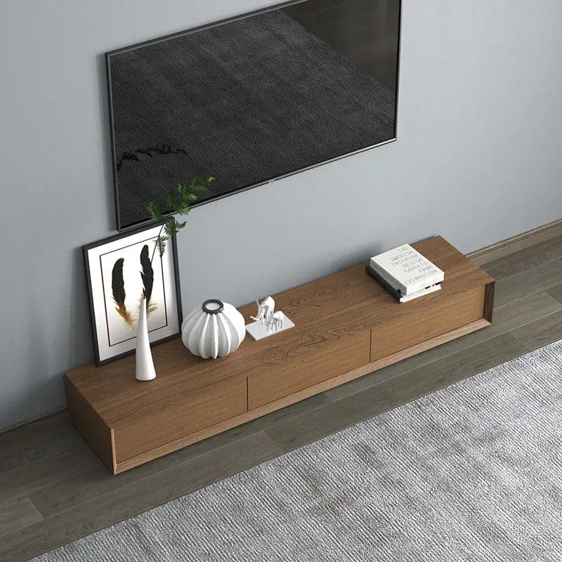 Modern Walnut Rectangular TV Stand Wood Media Console 3 Drawers for TVs Up to 78 Inches#Walnut