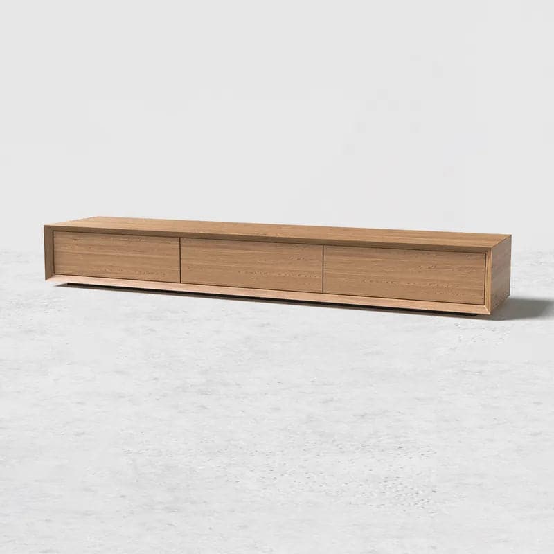 Modern Walnut Rectangular TV Stand Wood Media Console 3 Drawers for TVs Up to 78 Inches#Walnut