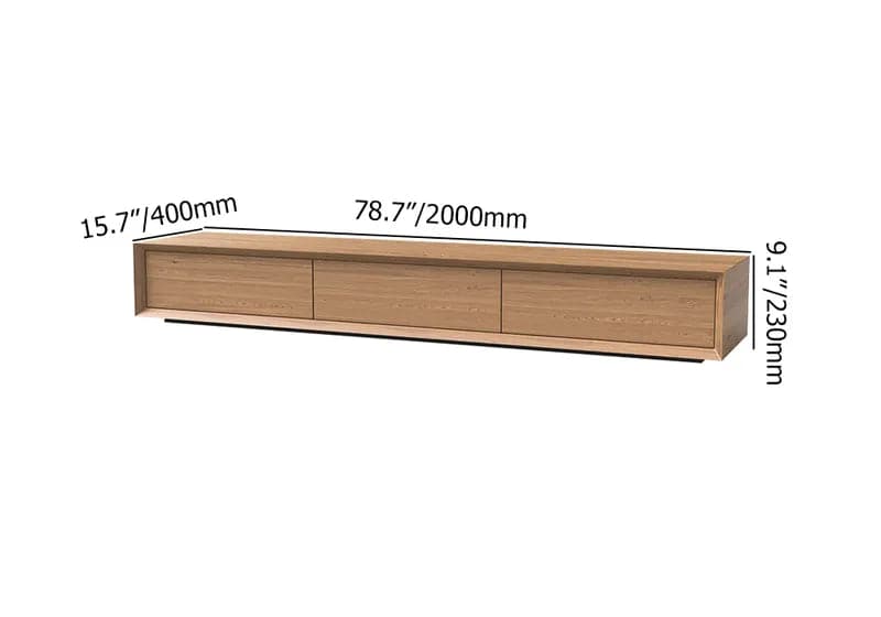 Modern Walnut Rectangular TV Stand Wood Media Console 3 Drawers for TVs Up to 78 Inches#Walnut