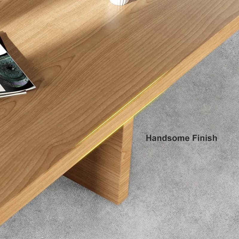 Modern Wood Coffee Table Rectangle-shaped in Natural Rustic#Natural