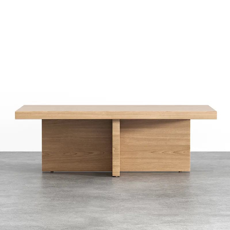 Modern Wood Coffee Table Rectangle-shaped in Natural Rustic#Natural