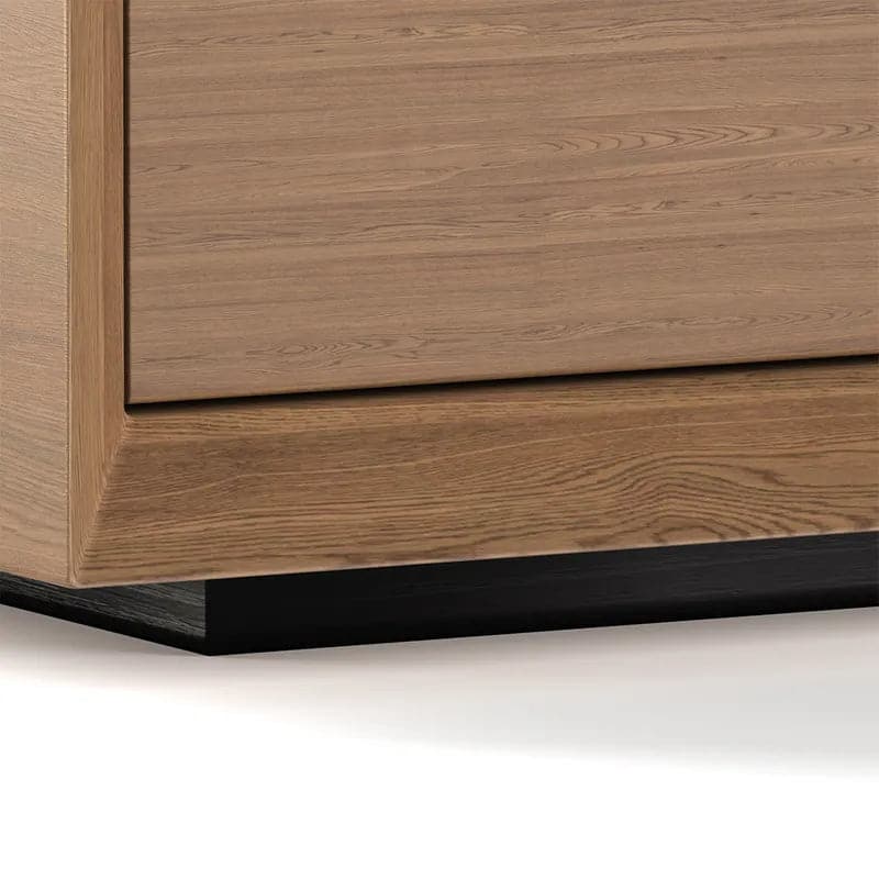 Modern Walnut Rectangular TV Stand Wood Media Console with 4 Drawers for 85 Inches TVs#Walnut