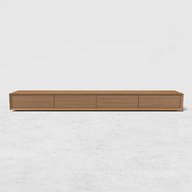 Modern Walnut Rectangular TV Stand Wood Media Console with 4 Drawers for 85 Inches TVs#Walnut