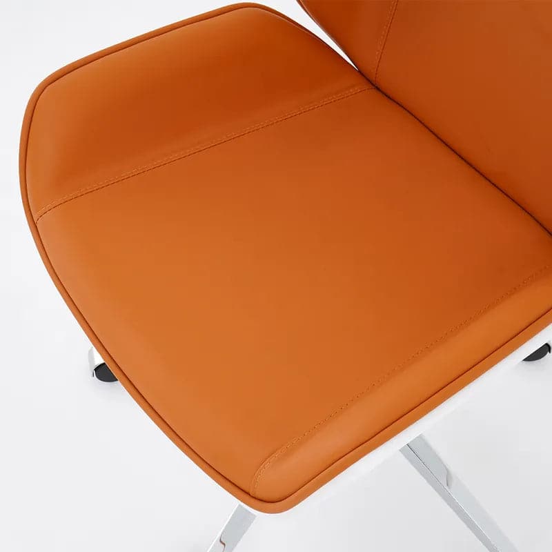 Orange&Black Faux Leather Office Chair Desk Chair with Wheels & Adjustable Height#Orange