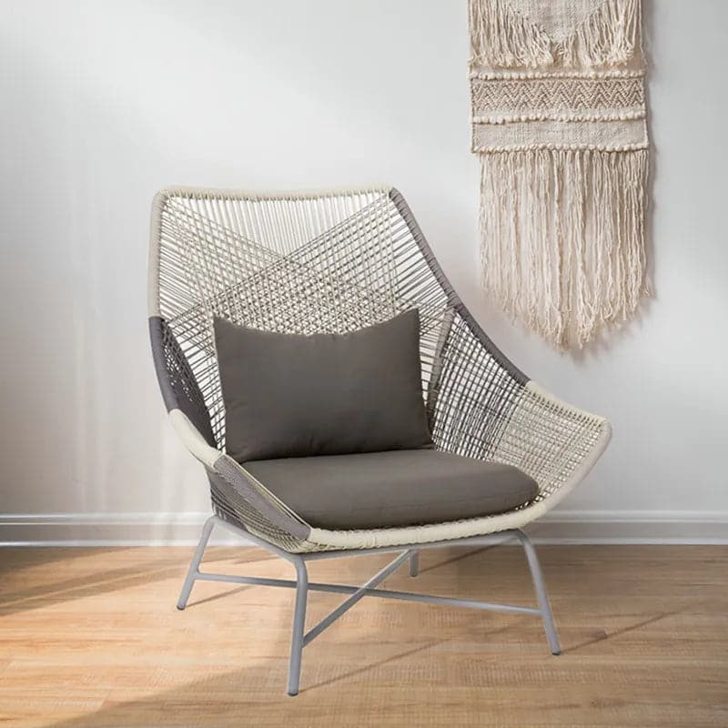Fauteuil de patio d'extérieur en rotin PE avec coussin et coussin (Ensemble de 2)