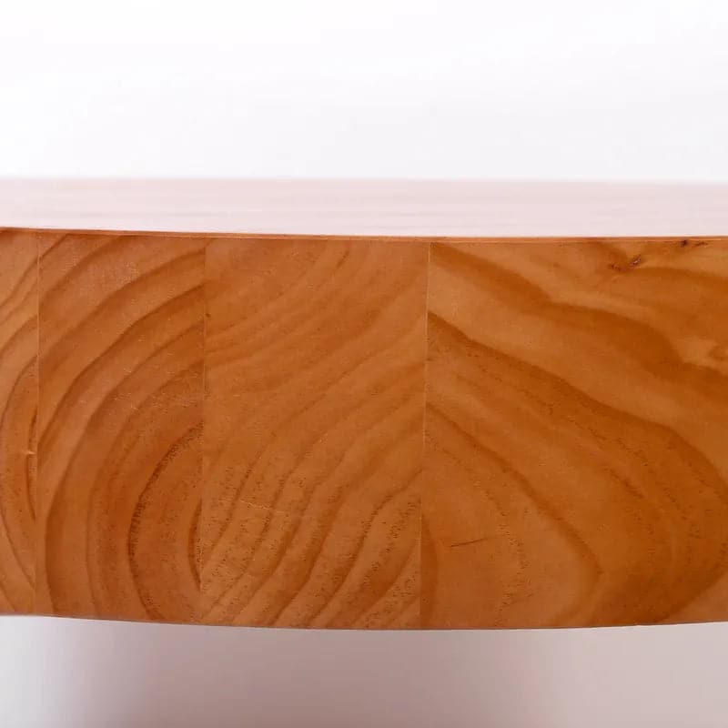 Rustic Round Coffee Table with Solid Wood Tabletop Metal Legs