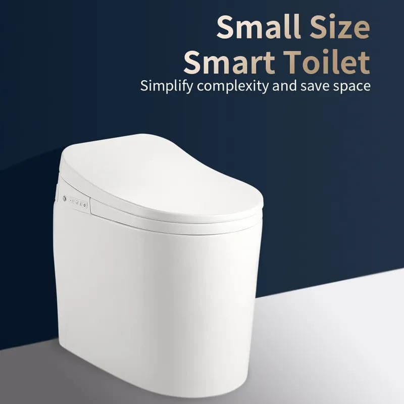 Toilettes intelligentes de petite taille, monobloc allongées, automatiques, montées au sol, autonettoyantes