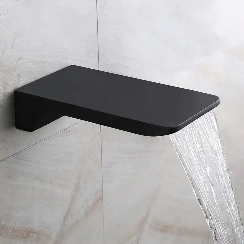 SolidBrassWallMount10RainshowerHandShower_TubSpoutShowerSystem#Black