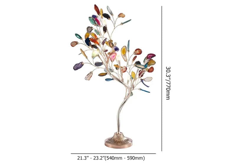 Lampe de table Art Déco à 6 lumières en agate avec interrupteur marche/arrêt