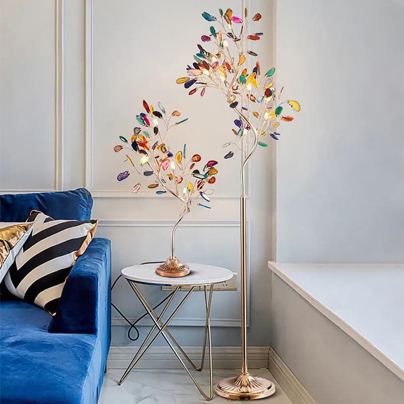 Lampe de table Art Déco à 6 lumières en agate avec interrupteur marche/arrêt