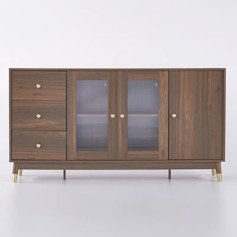 Ultic Modern Rectangle Sideboard Buffet with Ample Storages & Doors in Walnut