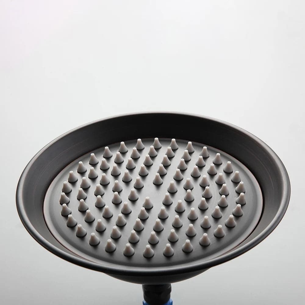 Système de douche à main pour salle de bain Vintage, système de douche à effet de pluie exposé, noir Antique