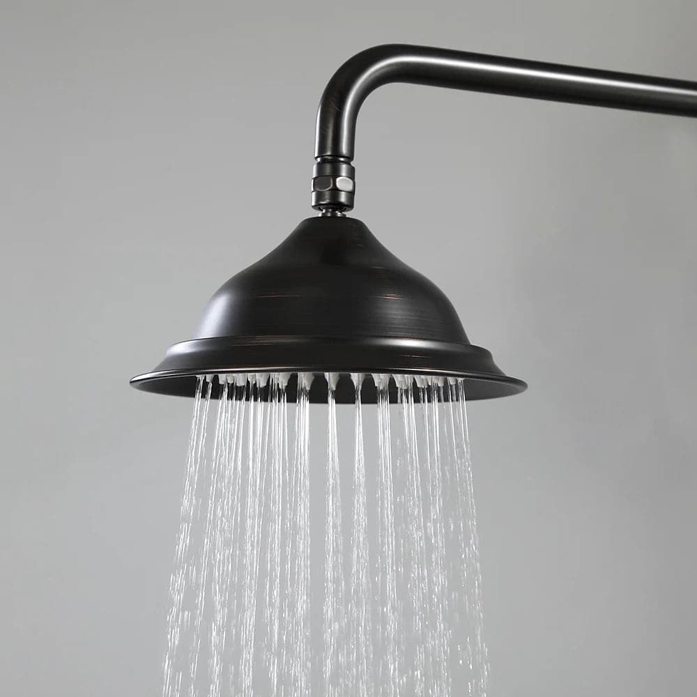 Système de douche à main pour salle de bain Vintage, système de douche à effet de pluie exposé, noir Antique