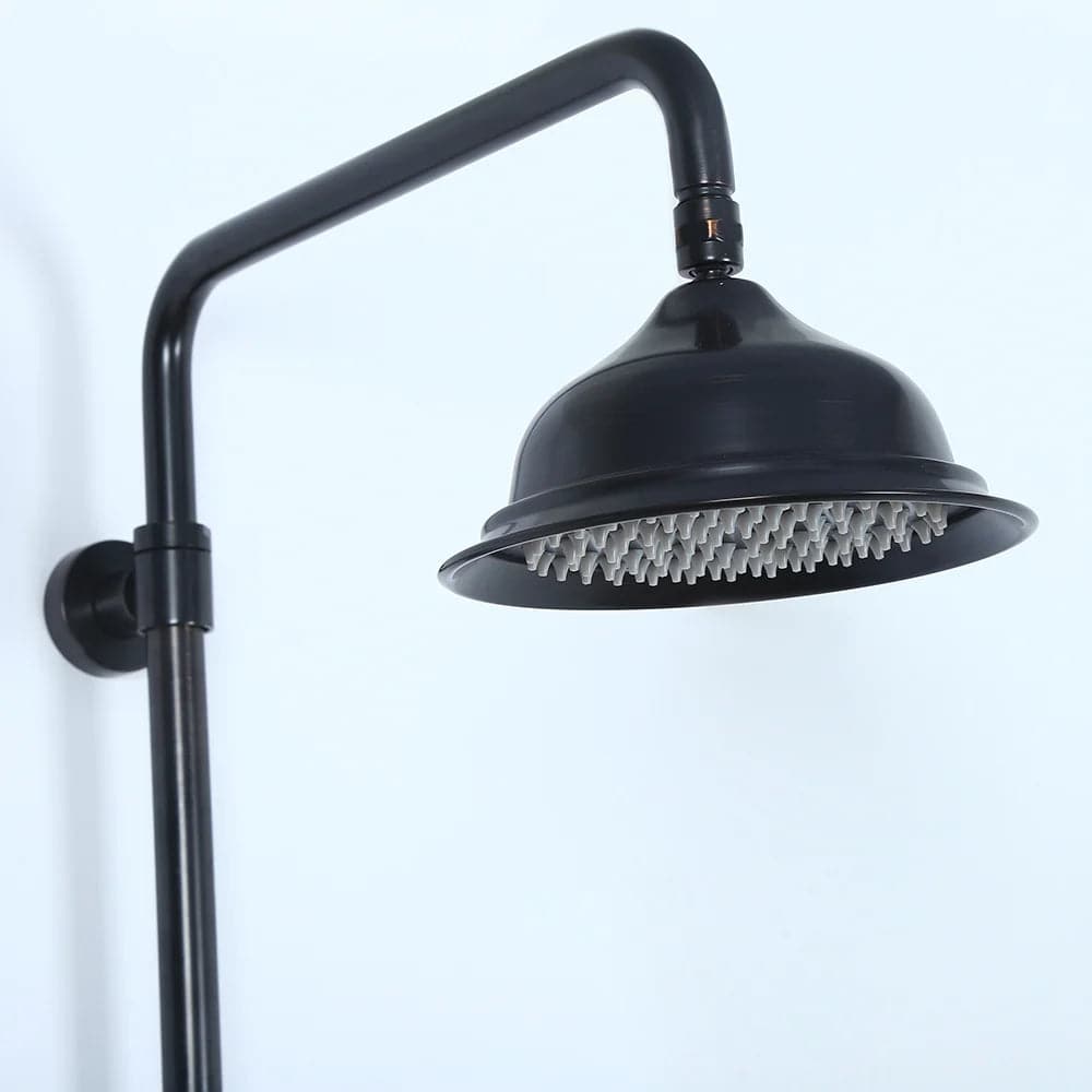 Système de douche à main pour salle de bain Vintage, système de douche à effet de pluie exposé, noir Antique