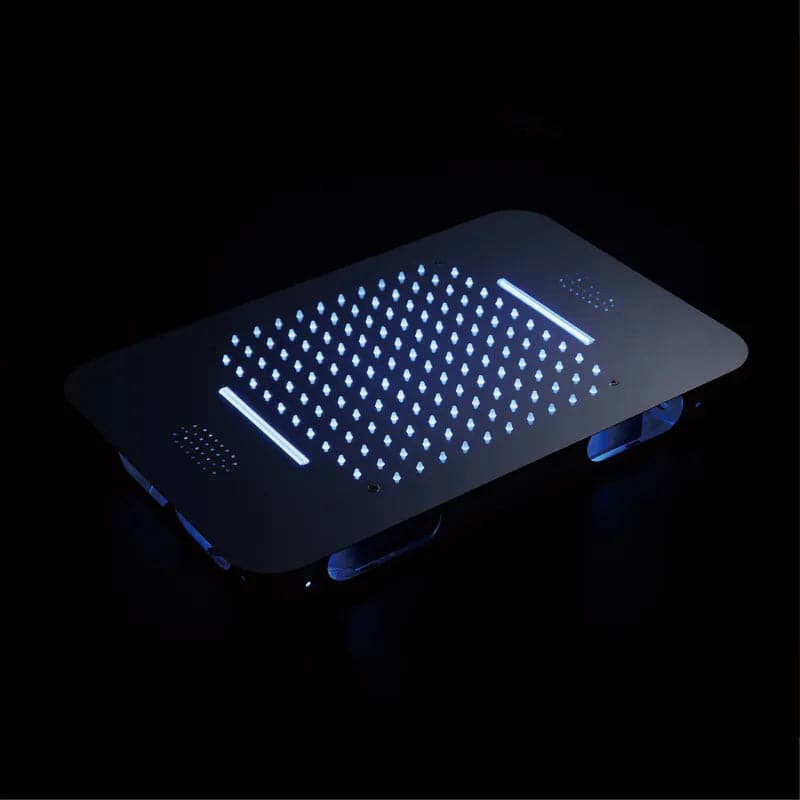 Wall-Mounted 23 Inch Thermostatic Shower System in Gold 4 Functions #Chrome