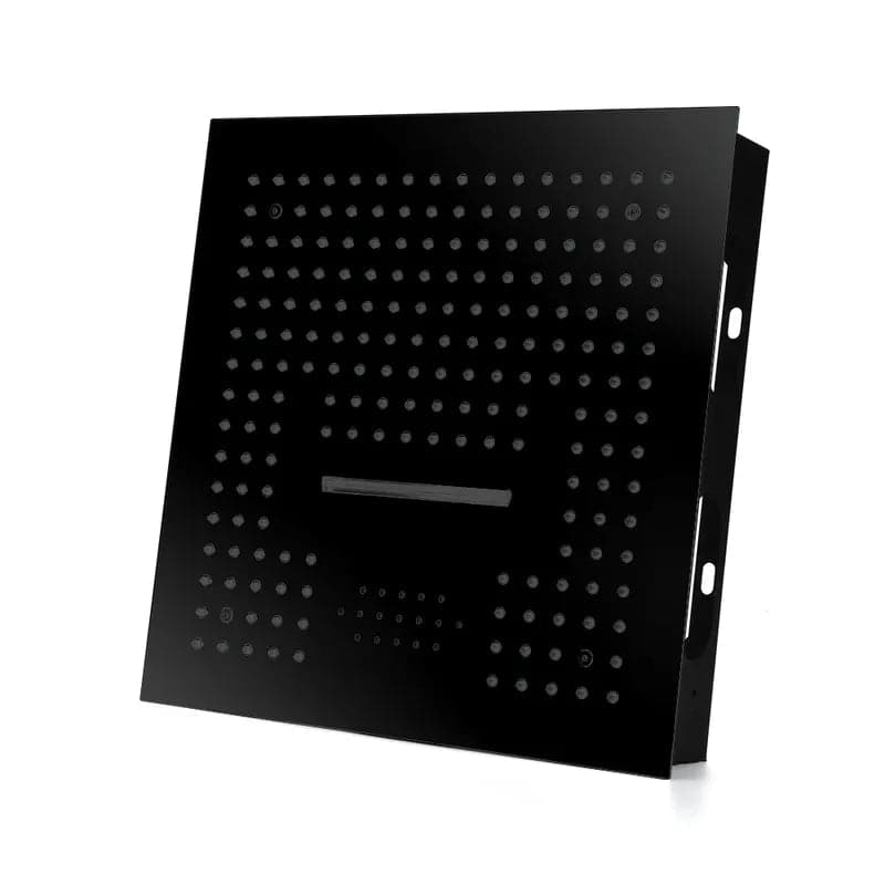 Wall-Mounted 16 Inches Shower System in Black 4 Function Thermostatic