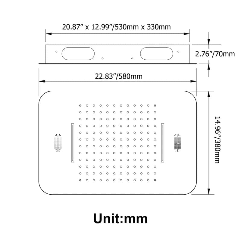 Wall-Mounted 23 Inch Thermostatic Shower System in Gold 4 Functions #Gold