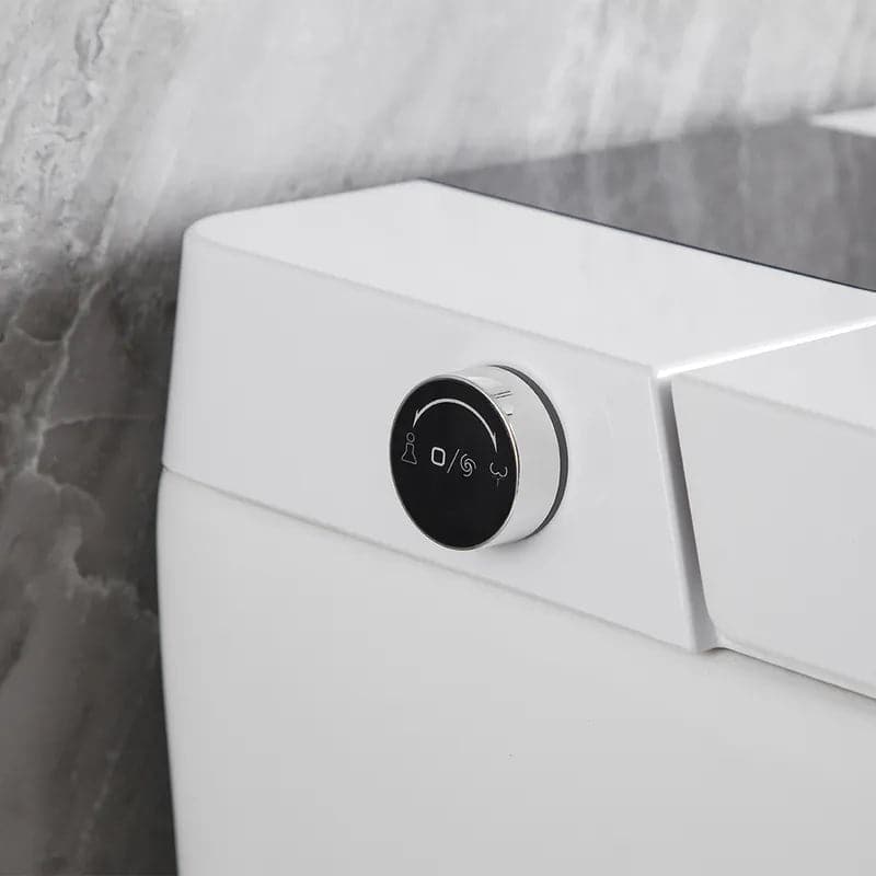 Toilette carrée monobloc intelligente blanche avec télécommande et couvercle automatique