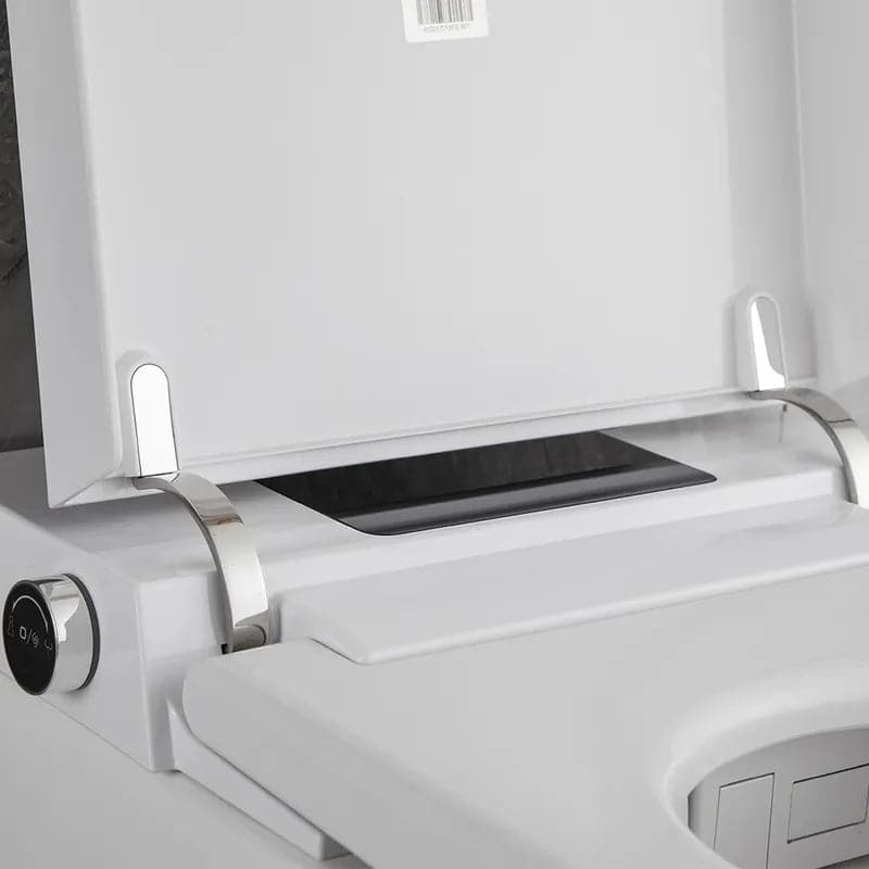 Toilette carrée monobloc intelligente blanche avec télécommande et couvercle automatique